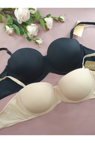 Базовый гладкий бюстгальтер балконет с пуш-ап Elita 1109